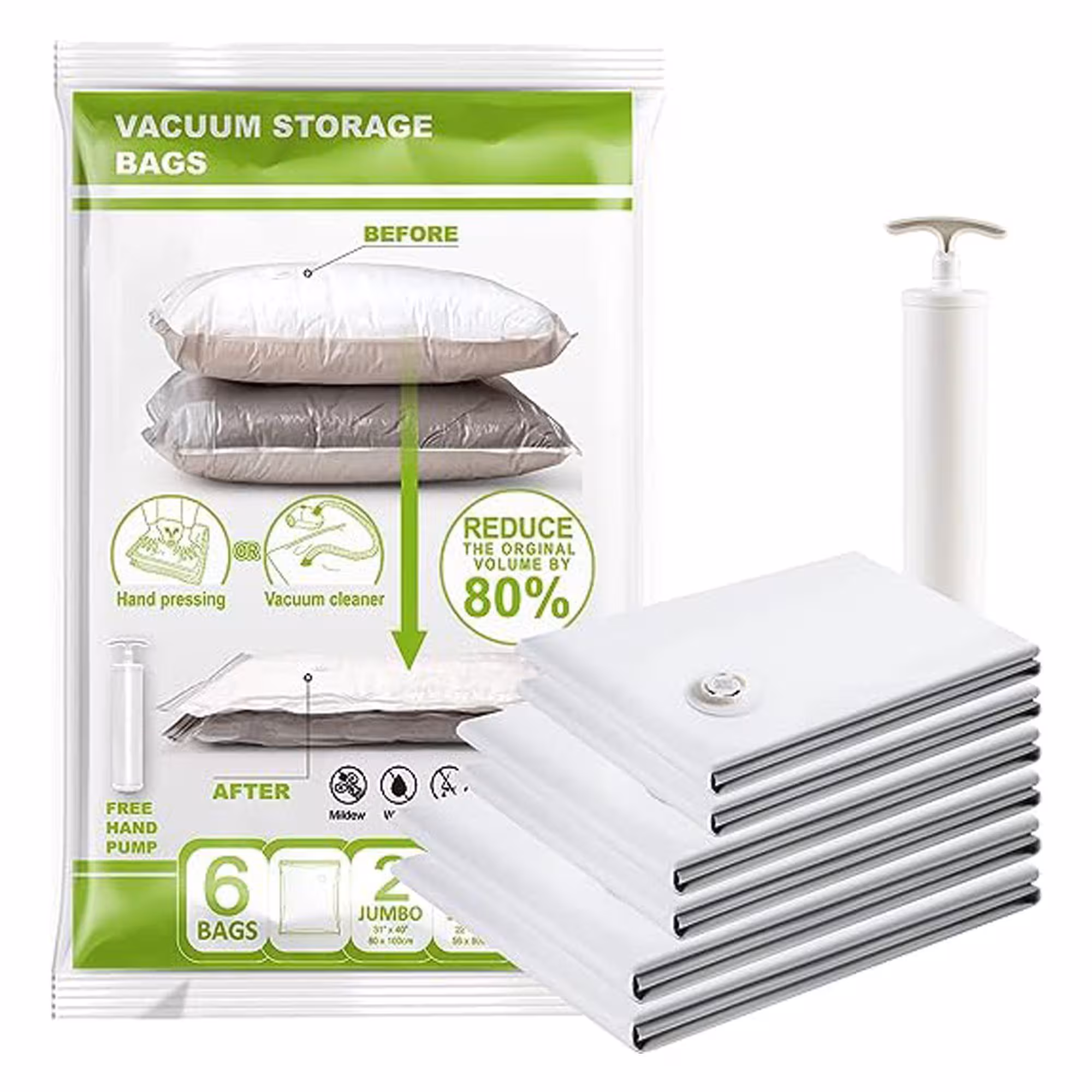 بسته 6 عددی کیسه ذخیره سازی فشرده وکیوم Vacuum Storage Bags 6 Bags