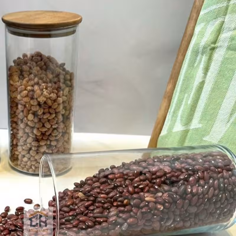 بانکه شیشه ای 20*9/5 درب چوبی مدل 81020 ACA