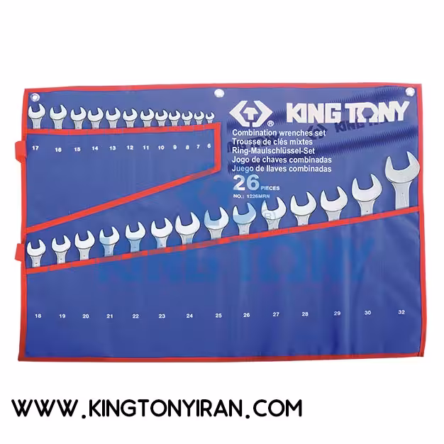 1226MRN – ست  آچار يکسررينگ ميليمتر  26عددي با کيف برزنتي (32 -6 ) کينگ توني