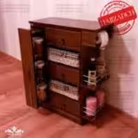 اوازه  جا سیب زمینی پیاز بطری دار  سوپر دار  چوبی قهوه ای  BR-613