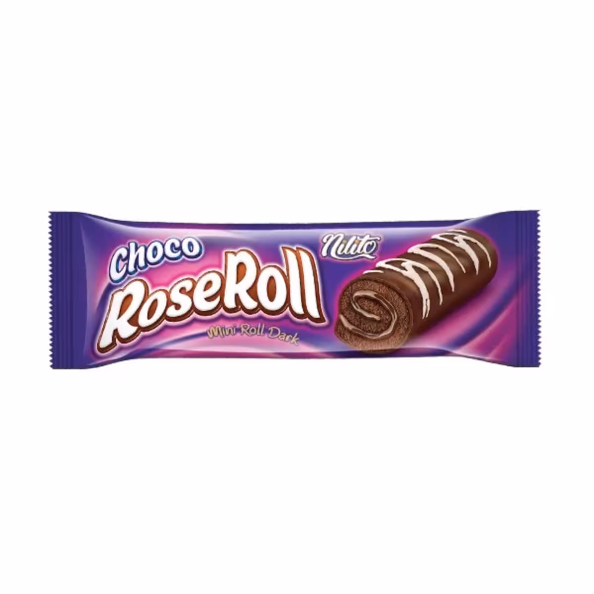 کیک رولتی دارک با کرم کاکائویی با روکش شکلاتی شوکو رز رول نیلیتو 60 گرمی