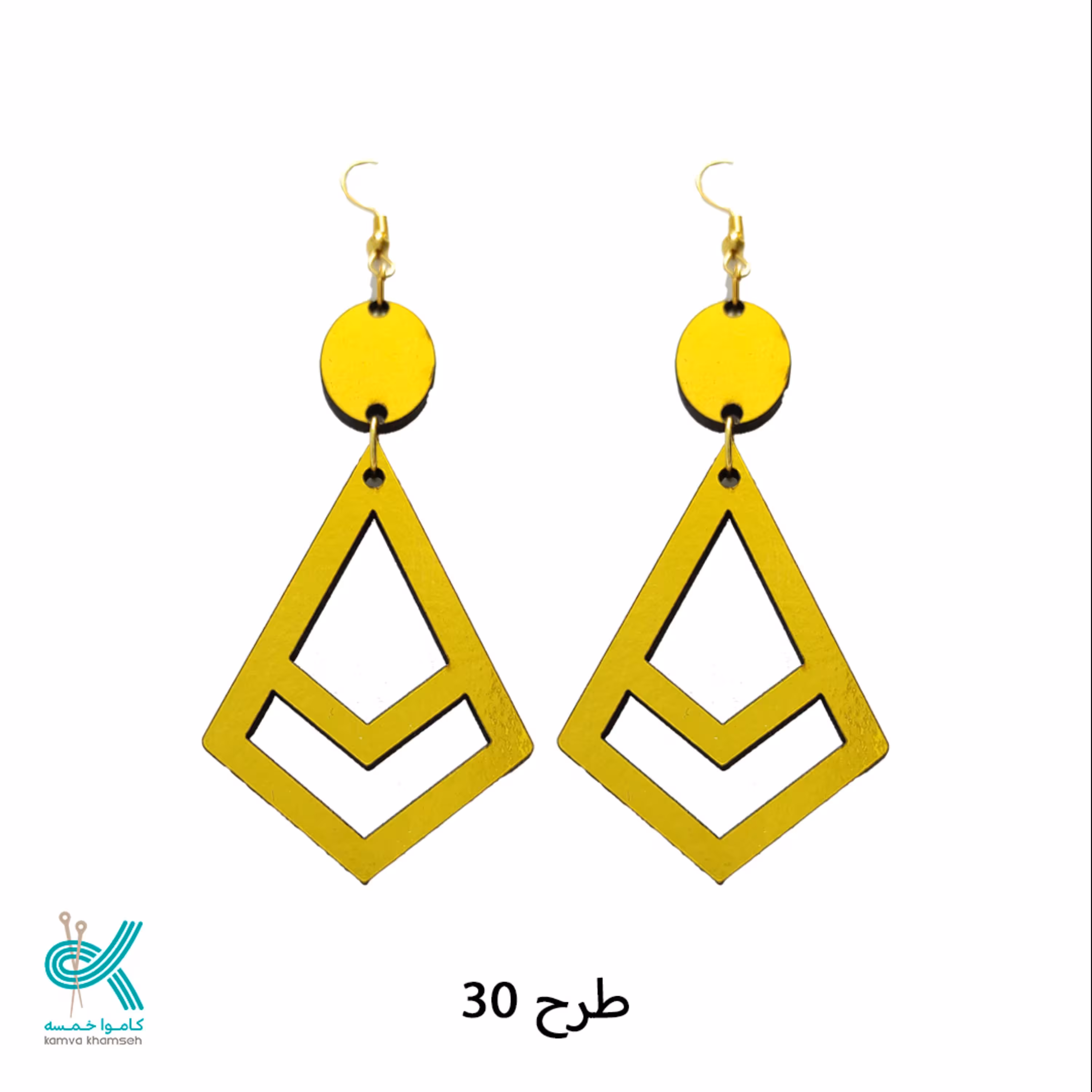 گوشواره پلکسی طلایی طرح 30