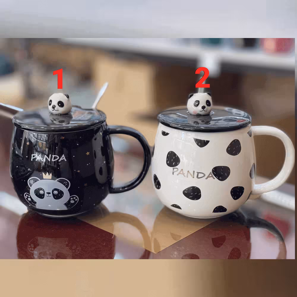 ماگ درب سرامیکی طرح پاندا