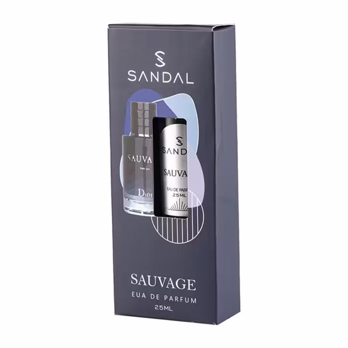 عطر جیبی مردانه صندل مدل Sauvage حجم 25 میلی لیتر | Sandal Eau De Parfum Sauvage For Men 25ml