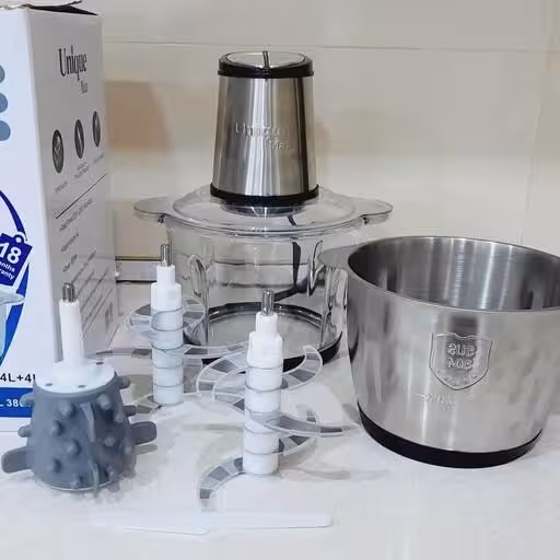خردکن 4 لیتری یونیک دوکاسه UM-8003 | قدرت 3800 وات و تیغه 6 پره