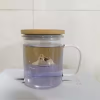 ماگ دمنوش پیرکس ساده درب بامبو کد 002120 بسته 1 عددی ارسال رایگان