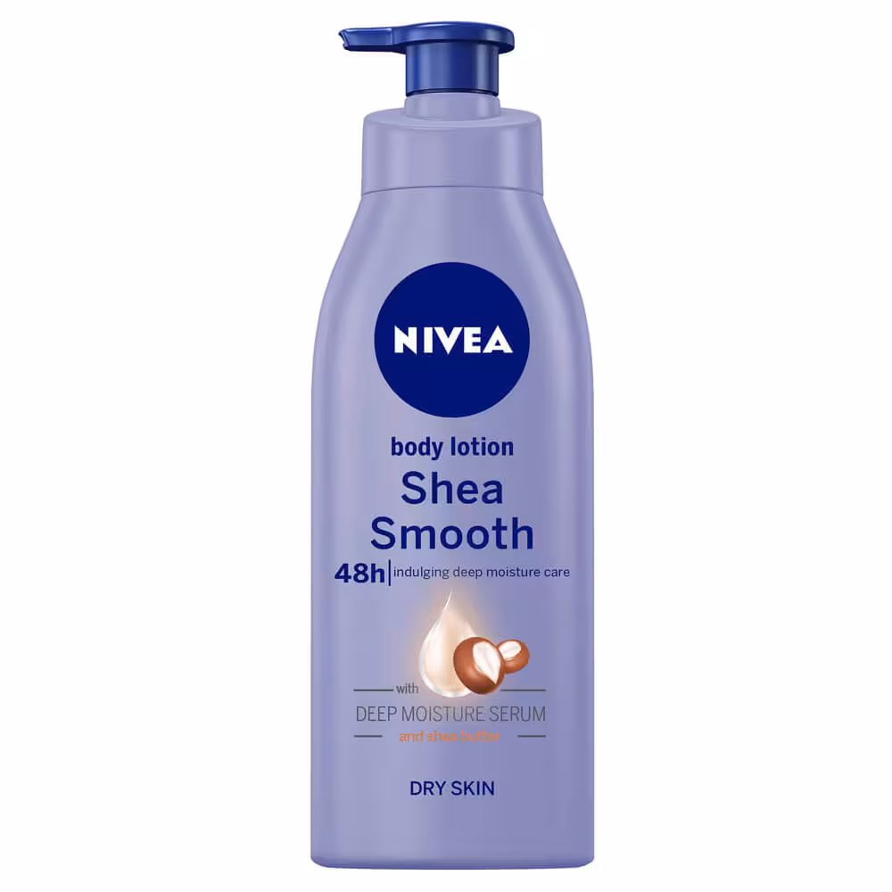 لوسیون بدن پمپی نیوآ حاوی شی باتر مدل Shea Smooth حجم 400 میل