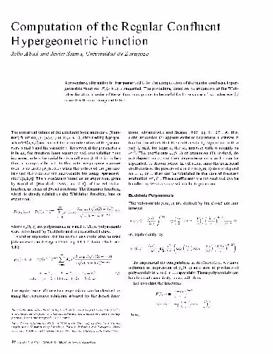 خرید و دانلود نسخه کامل کتاب Computation of Hypergeometric 1F1