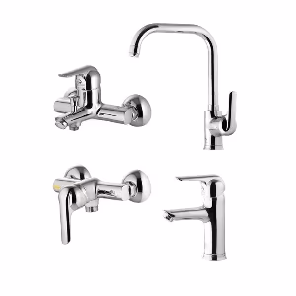 ست چهار تکه شیرآلات درخشان مدل کاج  (اگنر)