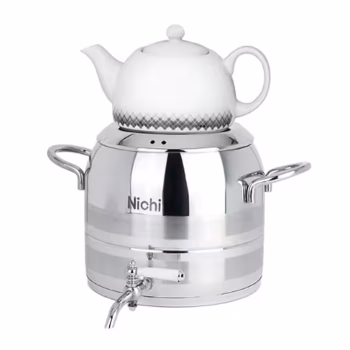 کتری و قوری استیل 5 لیتر دو خط برند نیچی