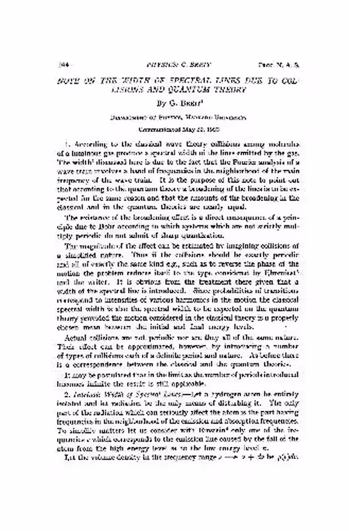 خرید و دانلود نسخه کامل کتاب Note on the Width of Spectral Lines Due to Collisions and Quantum Theory