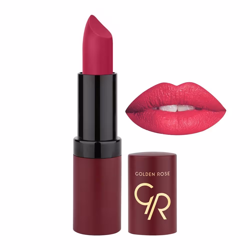 رژ لب جامد مات و مخملی گلدن رز Golden Rose مدل GR Velvet Matte Lipstick شماره 19