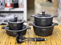 سرویس قابلمه دایکاست عرشیا نقره‌ای 8 پارچه مدل CO110-3008