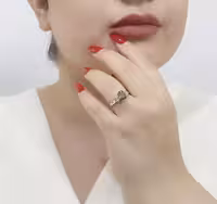 انگشتر سنگ رنگی جواهری نقره زنانه کد 11135