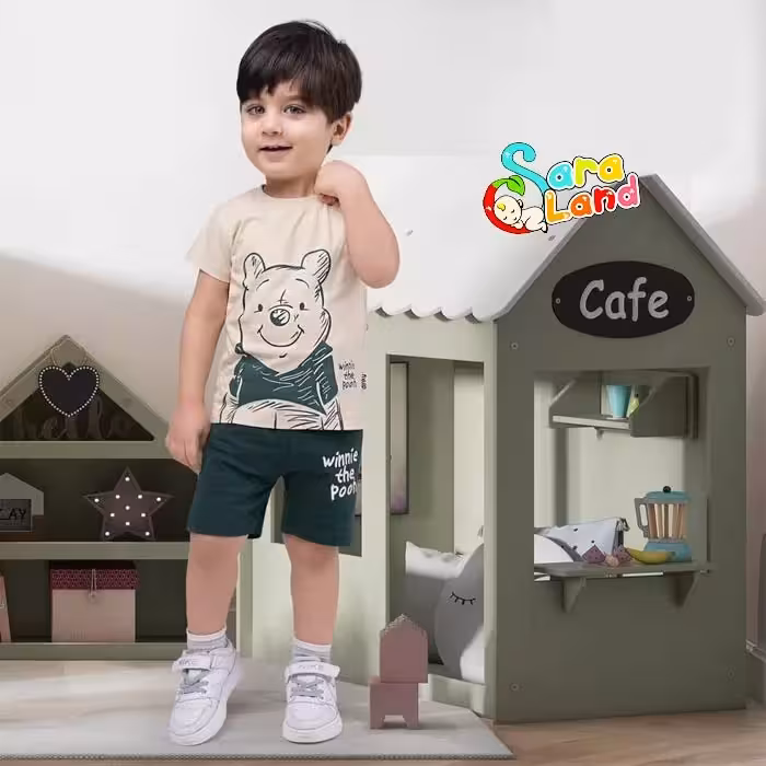 ست بلوز و شلوارک نوزاد پسرانه طرح پو