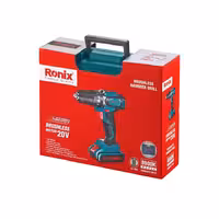 کیت دریل پیچگوشتی چکشی شارژی 13 میلیمتری براشلس 20 ولت دو باتری رونیکس مدل 8900k با گارانتی رونیکس 8900K