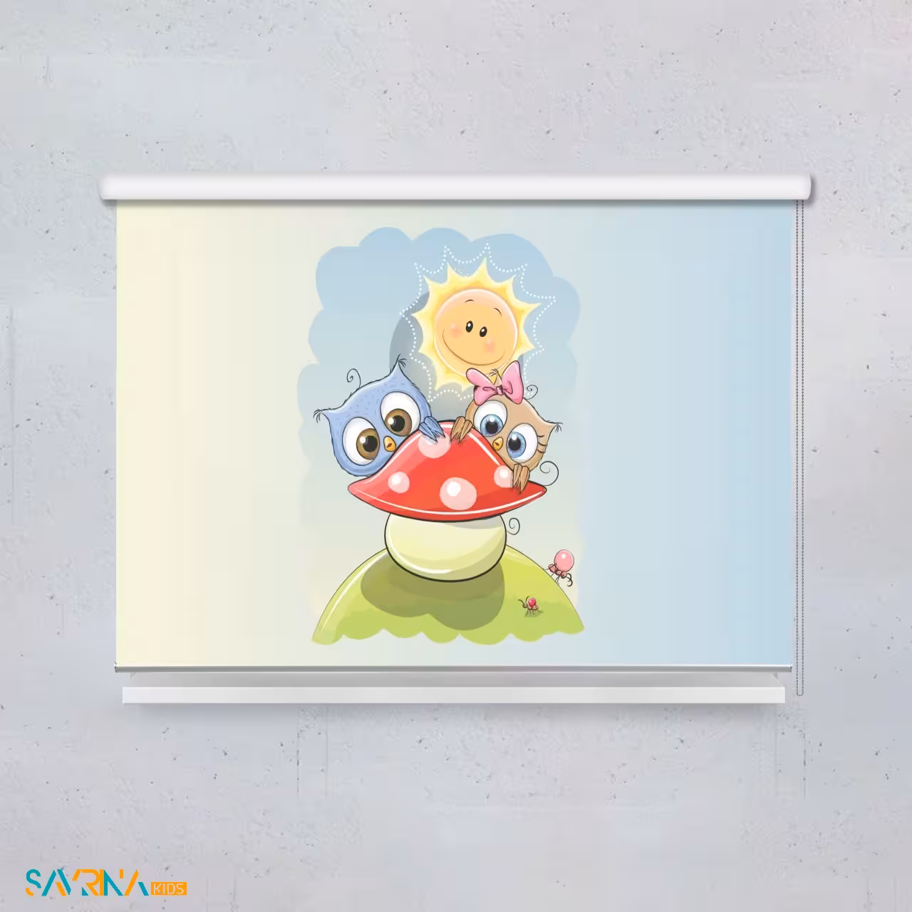 پرده شید بچگانه طرح جغد خوشحال کد AS1380