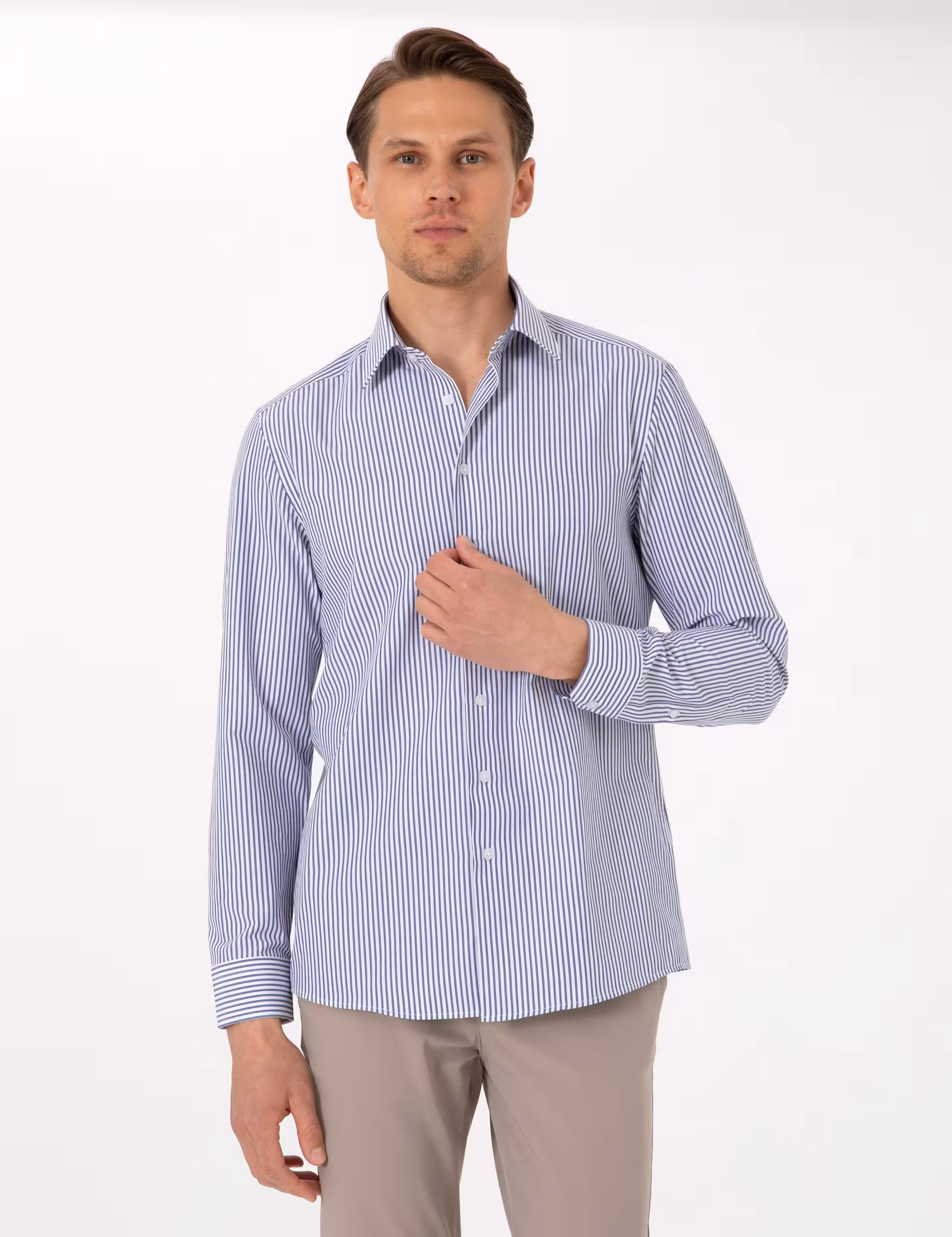 پیراهن مردانه آبی پیرکاردین - فروشگاه لباس شهرمون