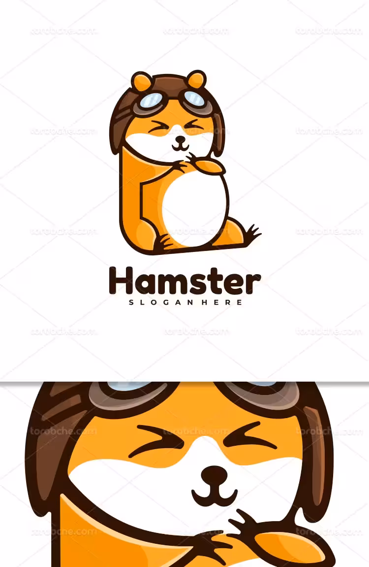 وکتور لوگو همستر خلاقانه | گرافیک با طعم تربچه