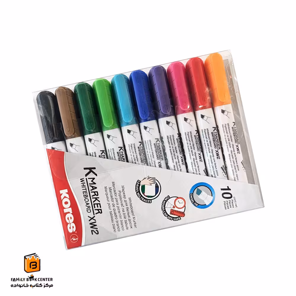 ماژیک وایت برد 10 رنگ کورس (Kores)