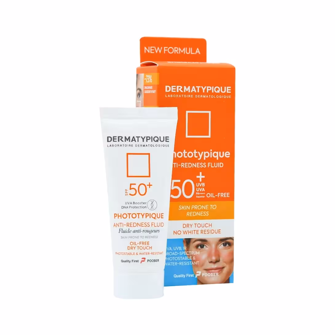 فلوئید ضد آفتاب بی رنگ پوست قرمز و حساس  SPF50 درماتیپیک