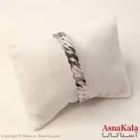 بنگل مینیمال دخترانه استیل مدل زنجیری نقره ای کد DSB181082W