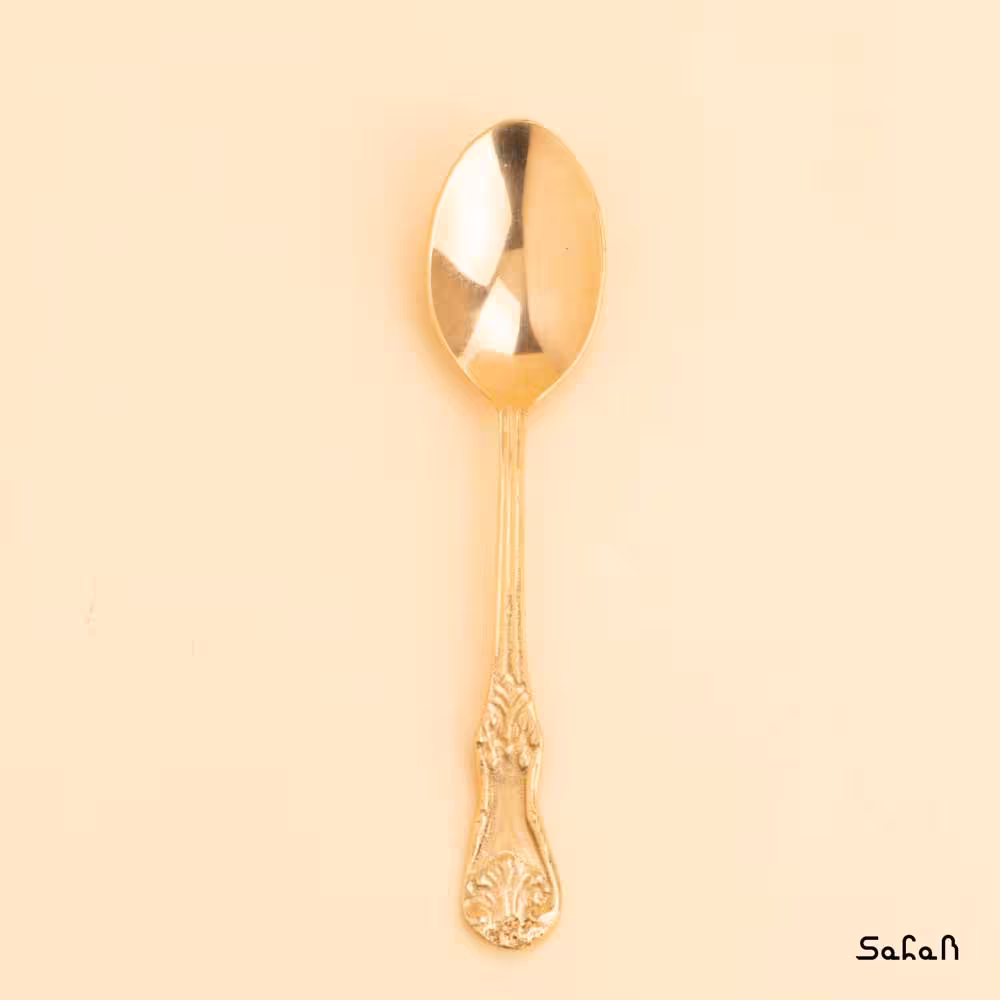 قاشق مرباخوری برنجی طلایی مدل جین
