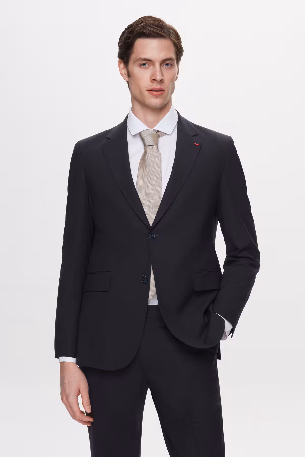 کت وشلوار مردانه DS داماد معمولی لباس تیم مسطح آبی تیره D'S Damat