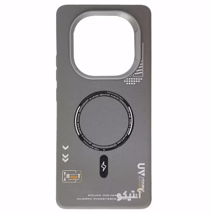 قاب TPU لنز متال طرح مگ سیف مناسب برای Xiaomi Note14 Pro-4G-رنگ طوسی