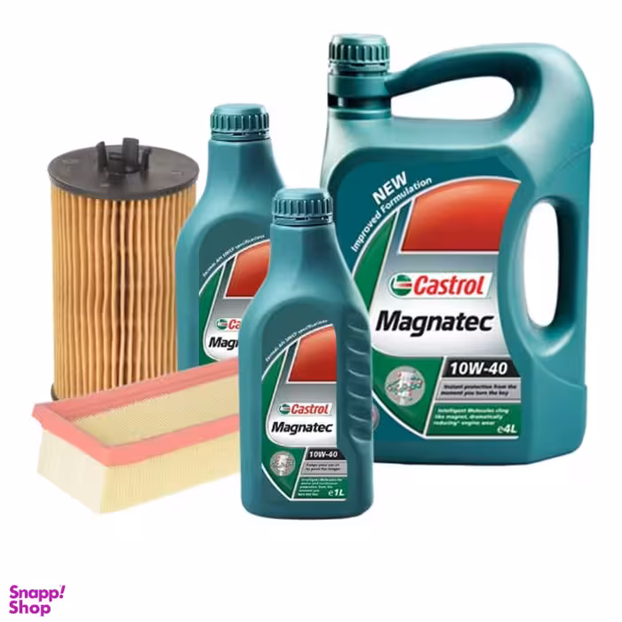 روغن موتور خودرو دنا و سمند EF7 کاسترول با فیلترها مدل D0004P12 بسته کامل تعویض روغن