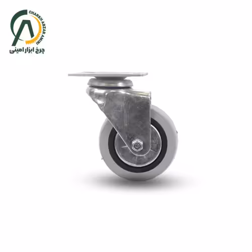 چرخ بیمارستانی طوسی گردان قطر 75 میلی متر