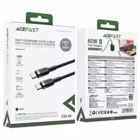 کابل شارژ USB Type-C به Type-C، مدل ACEFAST C22-03، طول 1.2 متر، توان 60 وات