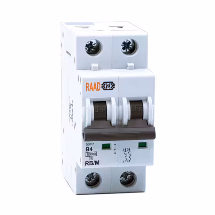 کلید مینیاتوری 1 پل + نول 4 آمپر RB-MN-1P-N-B4-10KA رعد