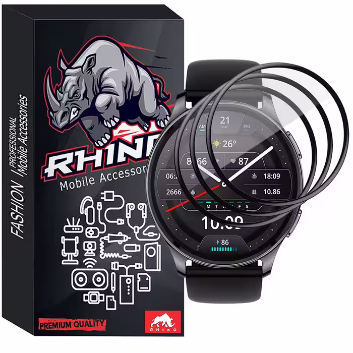 محافظ صفحه نمایش راینو مدل PMMA مناسب برای ساعت هوشمند امیزفیت POP 3R بسته 3 عددی