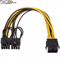 تبدیل برق 8 پین ماده به دو 2 6 پین نری