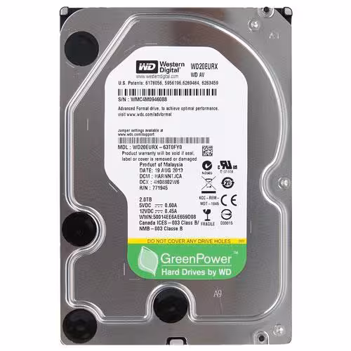هارد اینترنال وسترن دیجیتال سری سبز مدل WD20EURX ظرفیت 2 ترابایت Western Digital