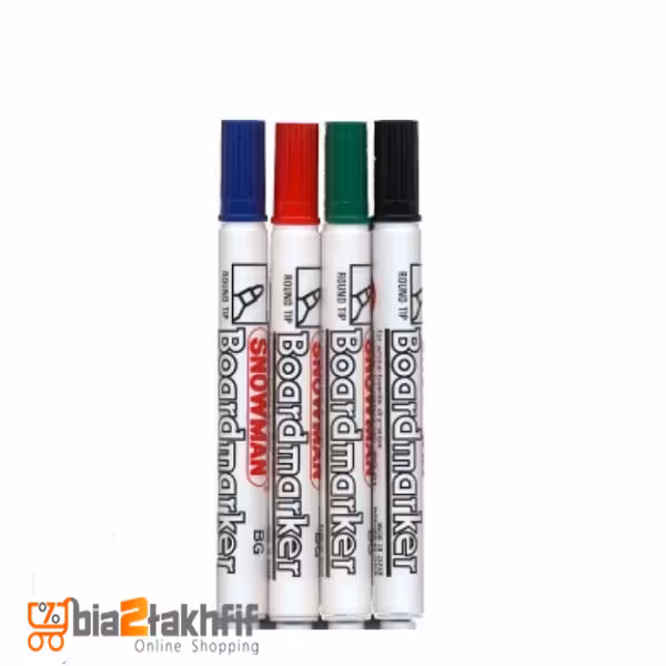 ماژیک معمولی بسته 4 عددی نوک تخت اسنومن