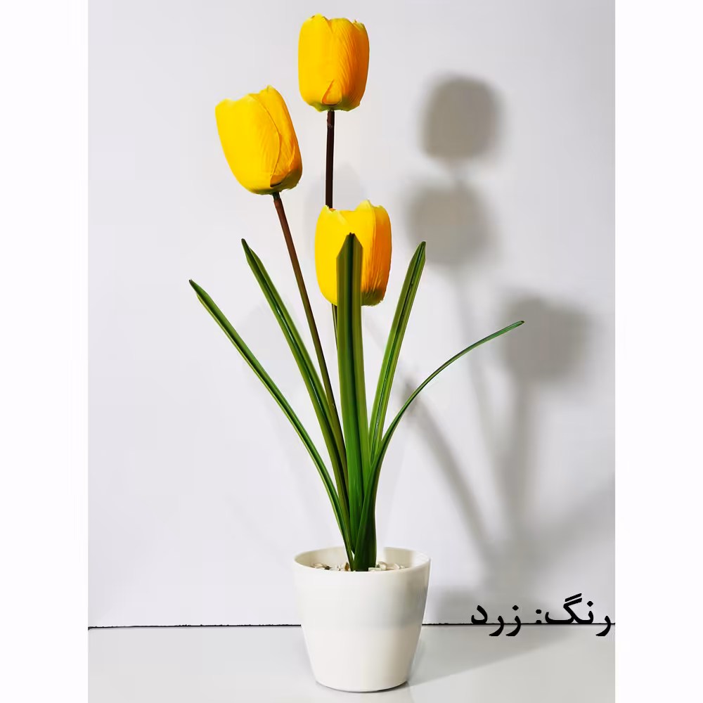 گلدان به همراه گل مصنوعی مدل لاله کد 077