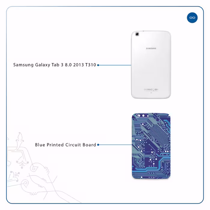برچسب پوششی ماهوت مدل Blue Printed Circuit Board مناسب برای تبلت سامسونگ Galaxy Tab 3 8.0 2013 T310