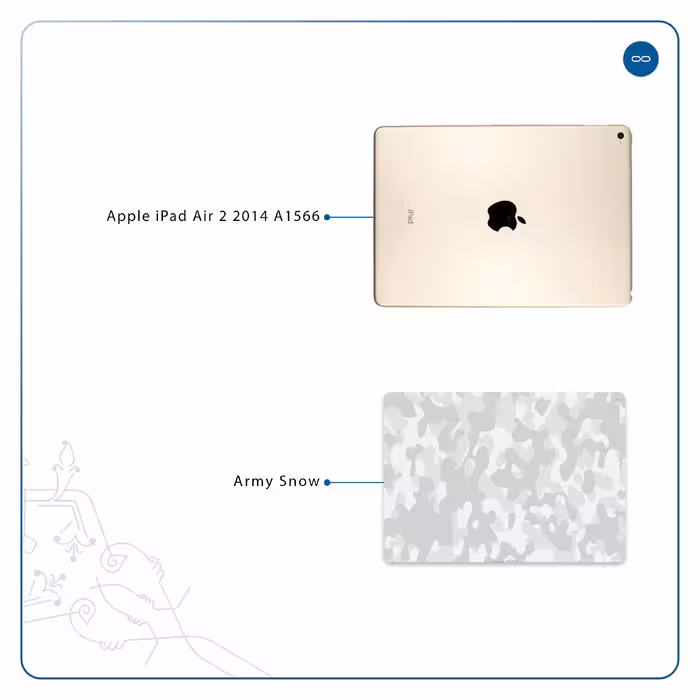 برچسب پوششی ماهوت مدل Army-Snow مناسب برای تبلت اپل iPad Air 2 2014 A1566