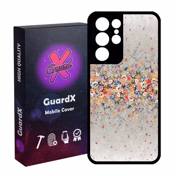 کاور گارد ایکس طرح Flower مدل Glass10409 مناسب برای گوشی موبایل سامسونگ Galaxy S21 Ultra