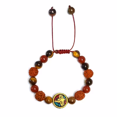 دستبند ناماسته مدل چشم ببر عقیق و رود راکشا تبتی 43