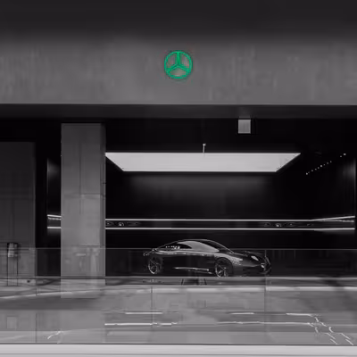 چراغ دیواری نئون دیزاین طرح Benz_GR