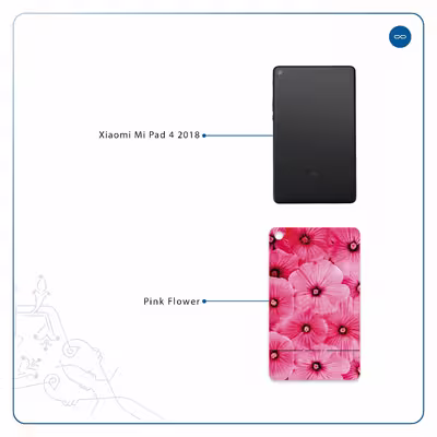 برچسب پوششی ماهوت مدل Pink-Flower مناسب برای تبلت شیائومی Mi Pad 4 2018
