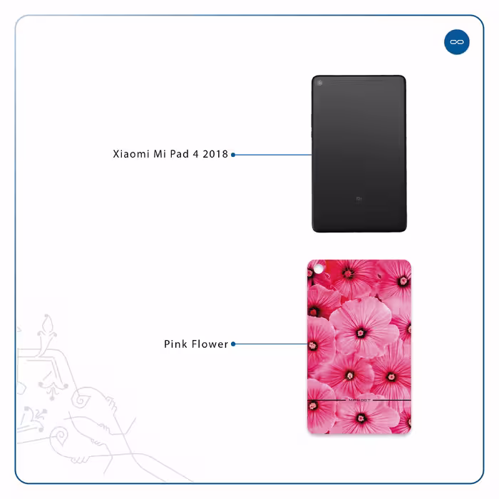 برچسب پوششی ماهوت مدل Pink-Flower مناسب برای تبلت شیائومی Mi Pad 4 2018