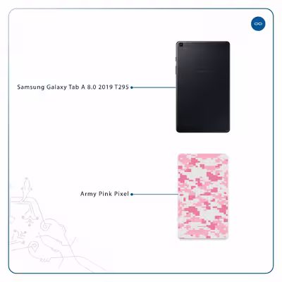 برچسب پوششی ماهوت مدل Army-Pink-pixel مناسب برای تبلت سامسونگ Galaxy Tab A 8.0 2019 T295