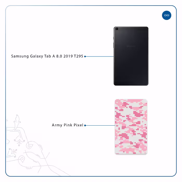 برچسب پوششی ماهوت مدل Army-Pink-pixel مناسب برای تبلت سامسونگ Galaxy Tab A 8.0 2019 T295