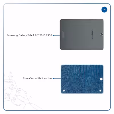 برچسب پوششی ماهوت مدل Blue-Crocodile-Leather مناسب برای تبلت سامسونگ Galaxy Tab A 9.7 2015 T550