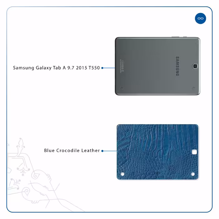 برچسب پوششی ماهوت مدل Blue-Crocodile-Leather مناسب برای تبلت سامسونگ Galaxy Tab A 9.7 2015 T550