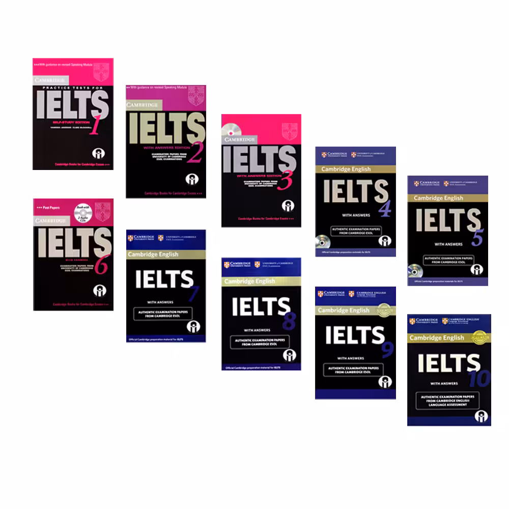 کتاب IELTS Cambridge اثر جمعی از نویسندگان انتشارات الوندپویان جلد 1 تا 10